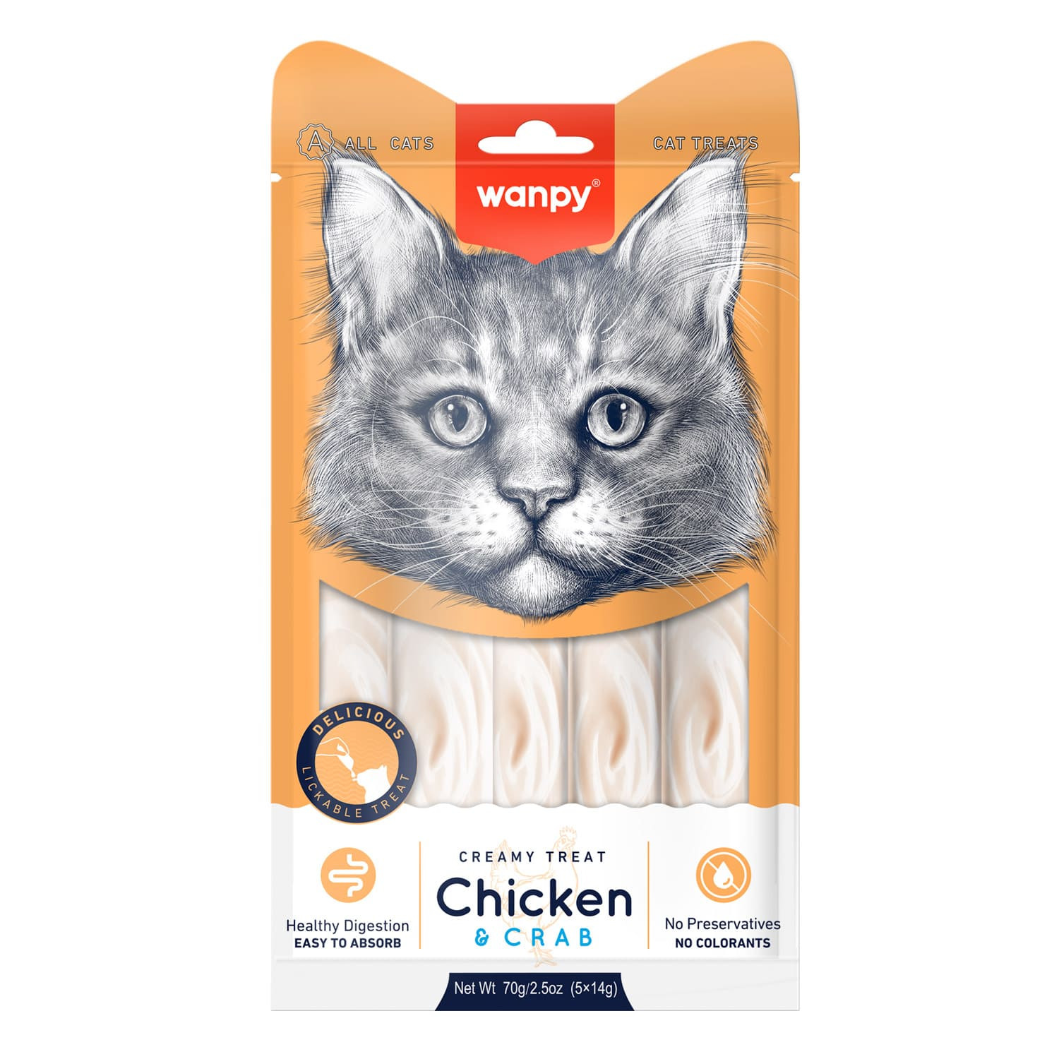 Wanpy Creamy Chicken & Crab Lickable Treats