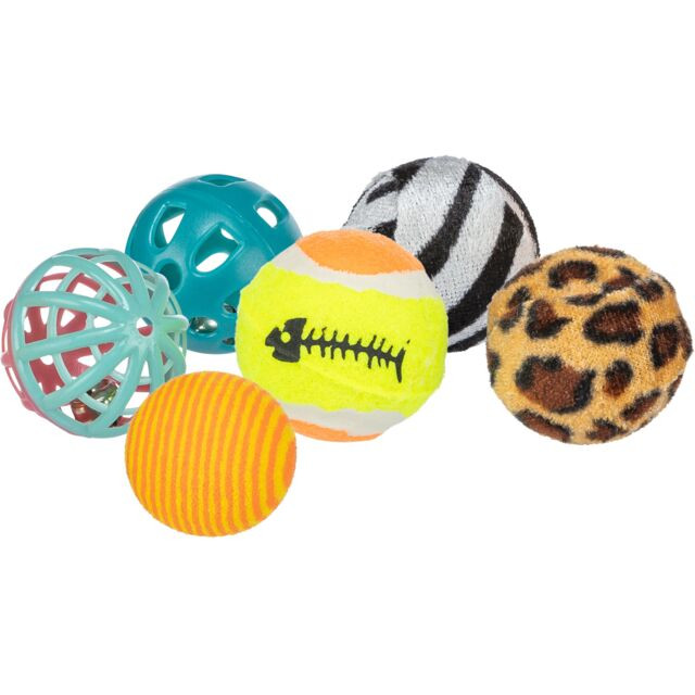 Trixie Set of Toy Balls – 6 Pieces (Ø 4 cm)