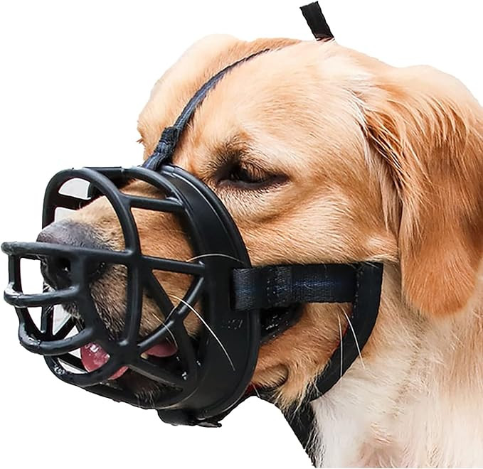 Basket-Style Dog Muzzle – Adjustable, Breathable & Safe Design