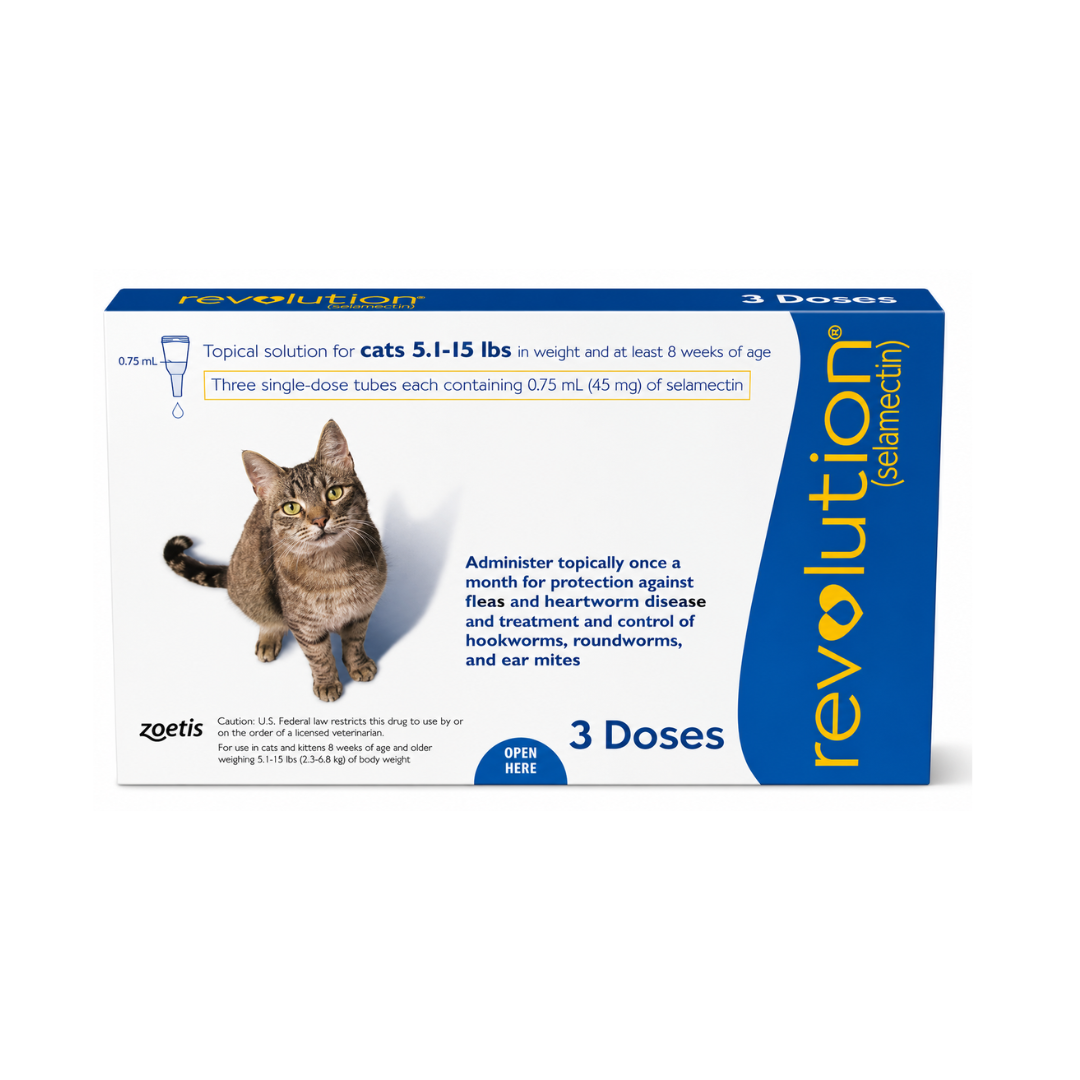 Revolution (Selamectin) Topical Solution for Cats 5.1–15 lbs – 3 Doses