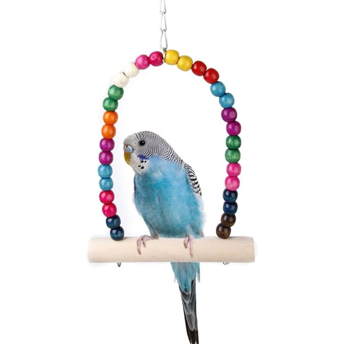 Wooden Beaded Bird Swing
