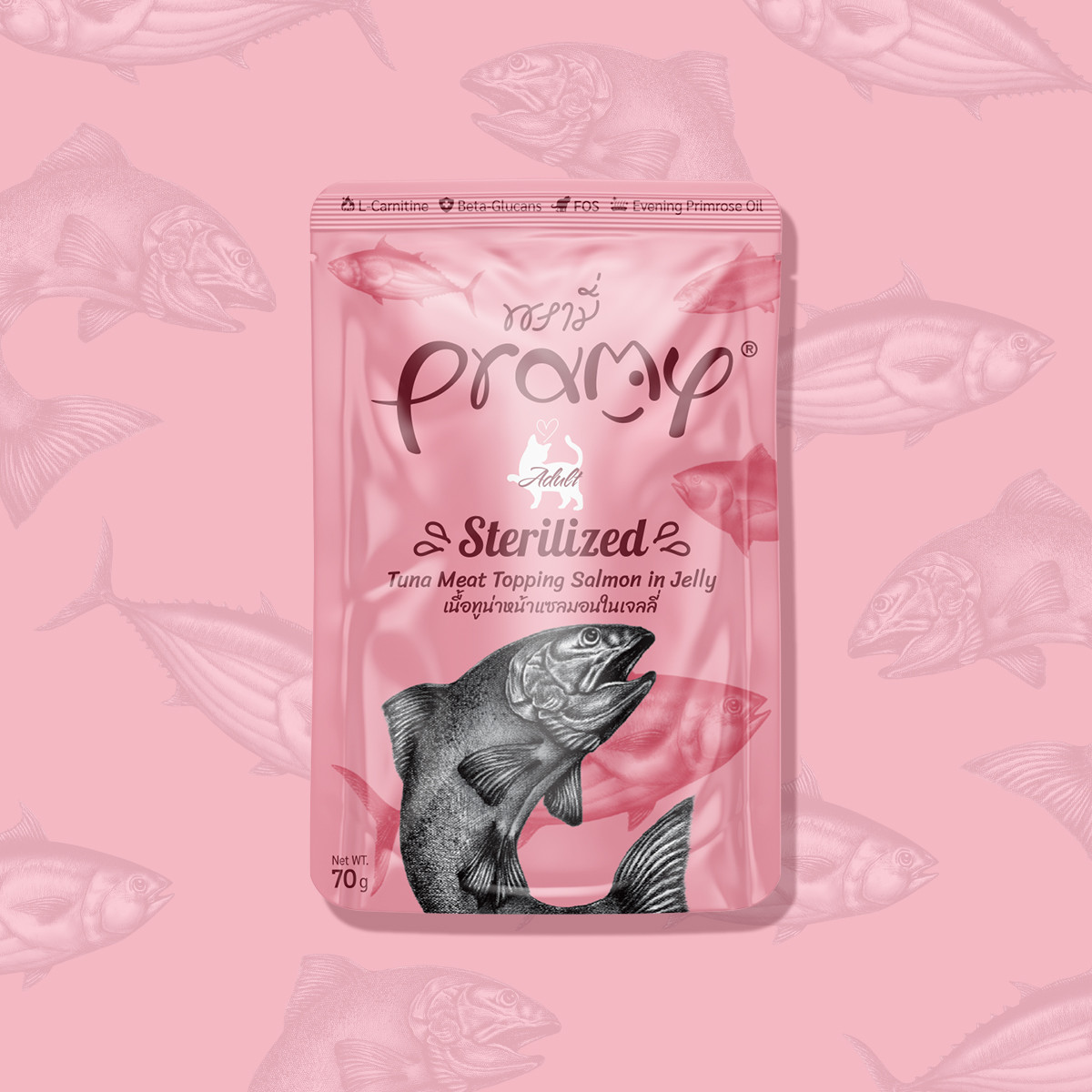 Pramy Sterilized Tuna Topping Salmon in Jelly Recipe