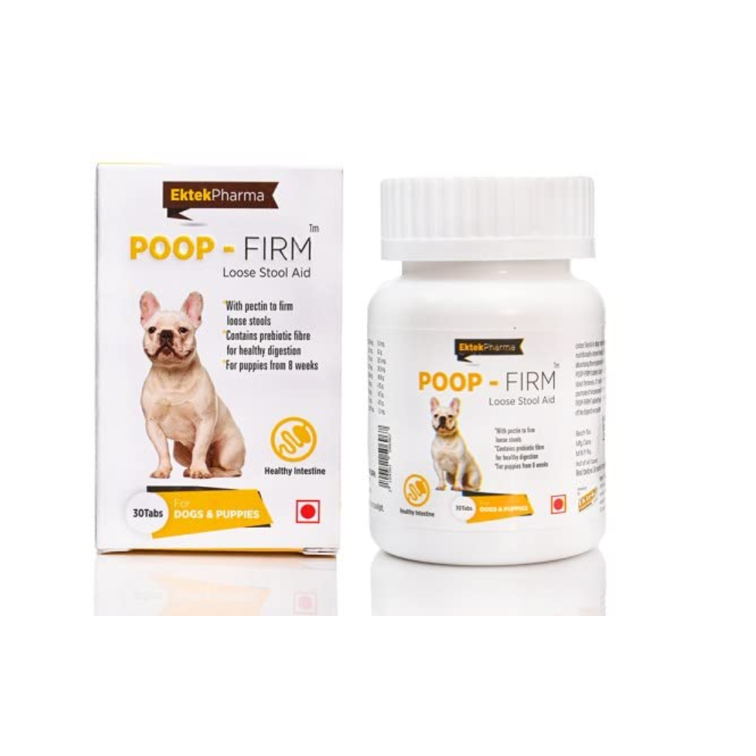 Ektek Pharma Poop-Firm Loose Stool Aid for Dogs & Puppies – 30 Tablets