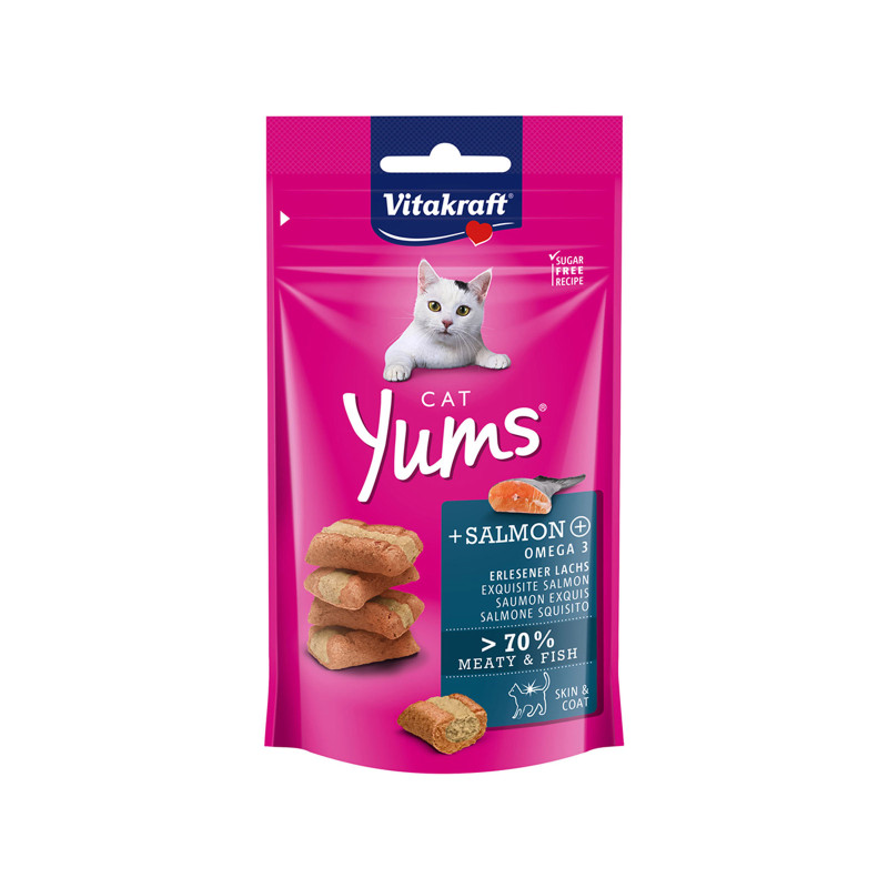 Vitakraft Cat Yums Salmon + Omega 3 No Sugar Added, No Grain