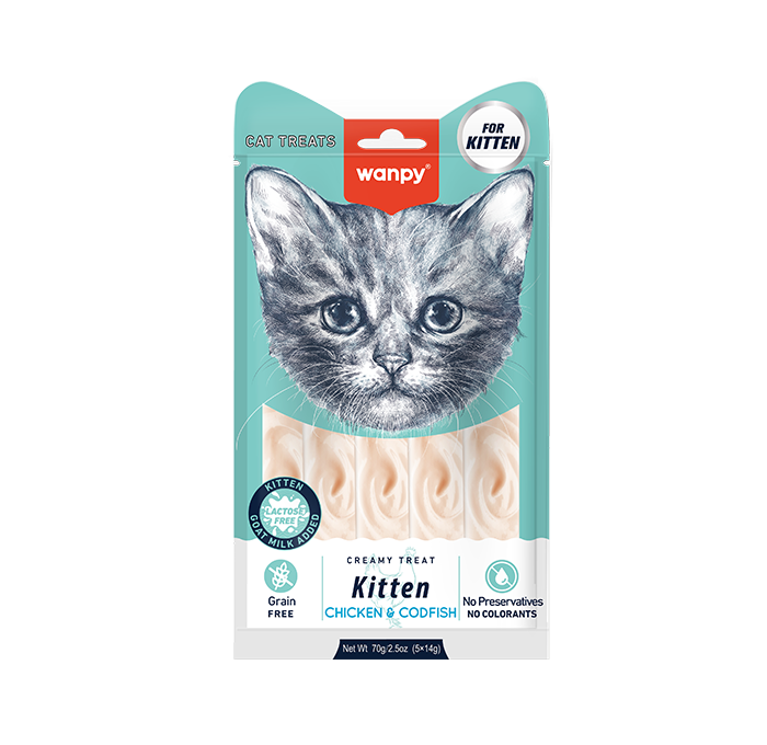 Wanpy Creamy Treat for Kittens Chicken & Codfish
