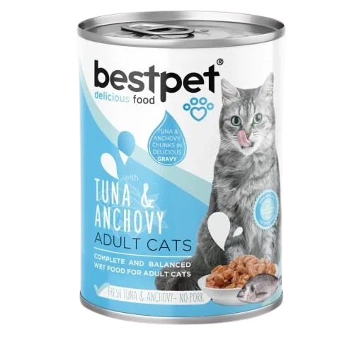 Bestpet Cat Canned Wet Food with Tuna & Anchovy