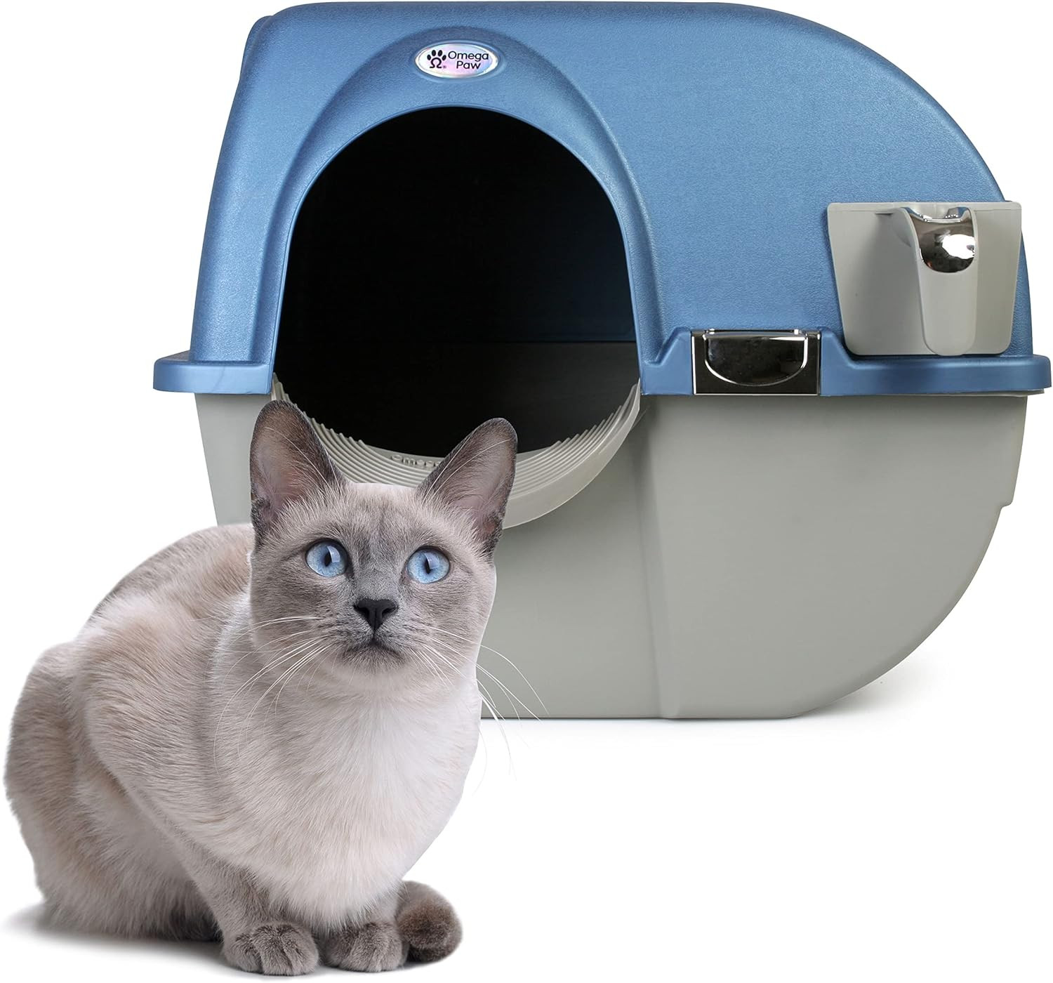 Omega Paw Roll’ N Clean Self-Cleaning Litter Box – Regular Small Size