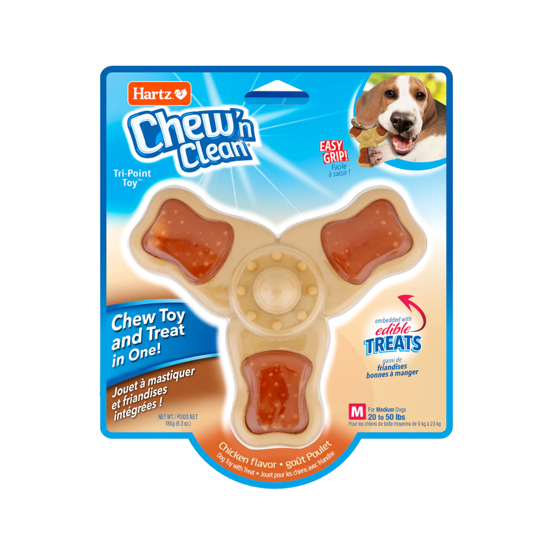 Hartz® Chew 'n Clean® Tri-Point Dog Toy – Medium