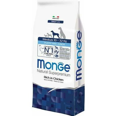 Monge Natural Superpremium Medium Puppy & Junior – Rich in Chicken – 12 kg