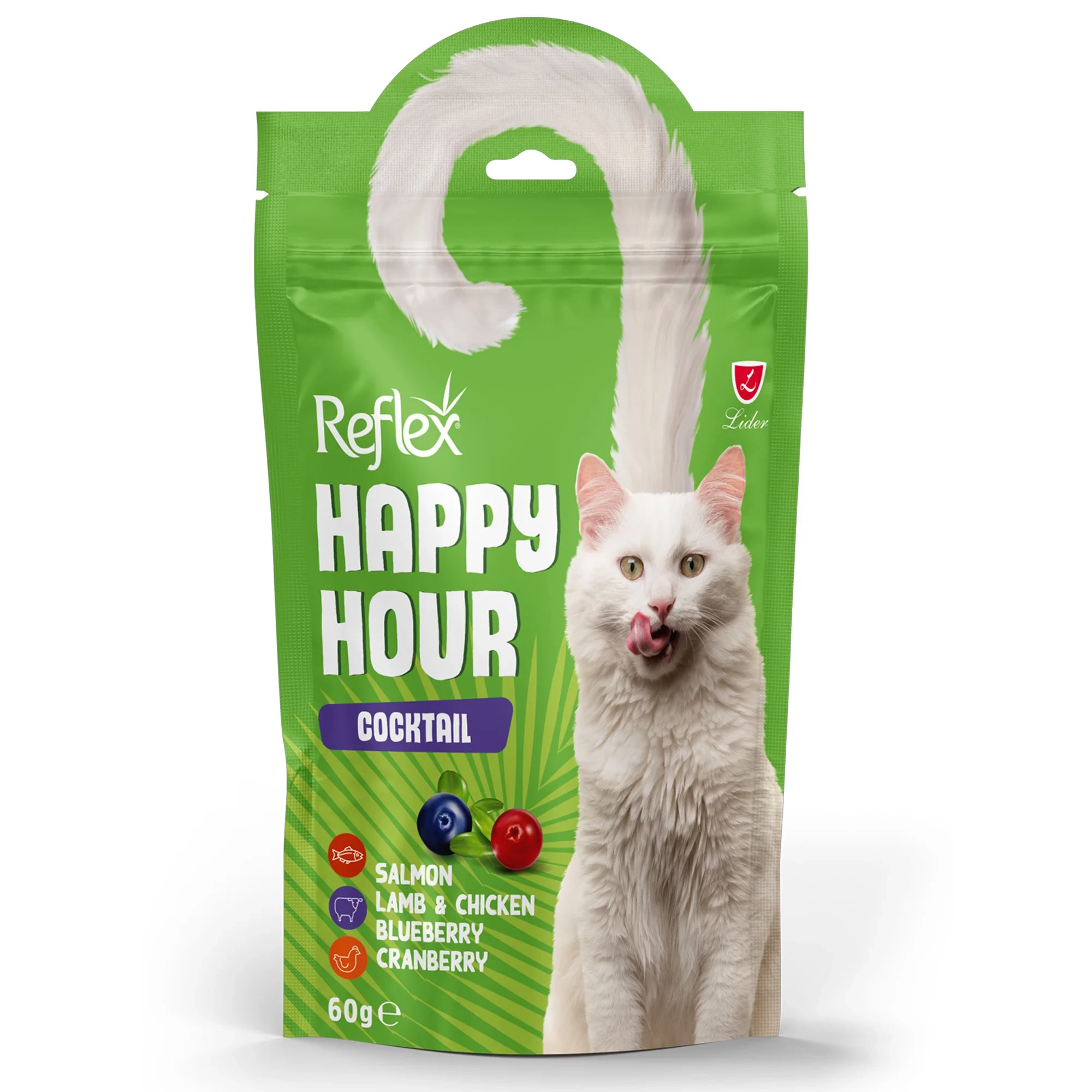 Reflex Happy Hour – Cocktail Cat Treat with Salmon, Lamb & Chicken, Blueberry & Cranberry