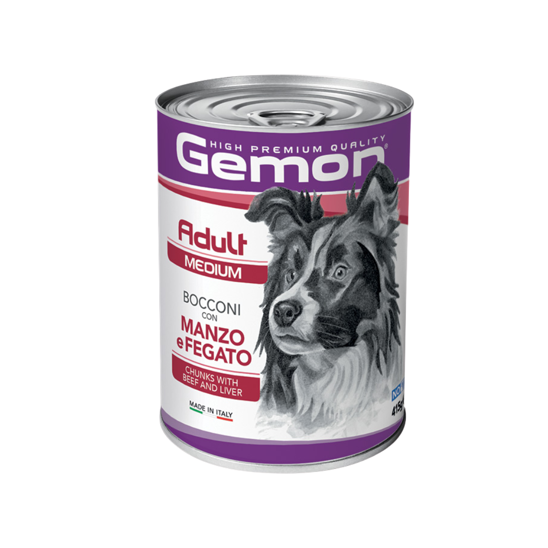 Gemon Medium Adult Dog Chunks with Beef and Liver