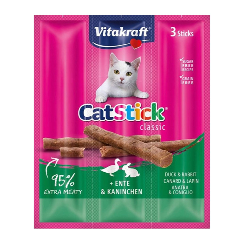 Vitakraft Cat Stick Classic – Duck & Rabbit (3 Sticks)
