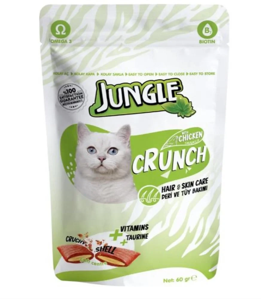 Jungle Crunch Cat Treats with Chicken – Hair & Skin Care