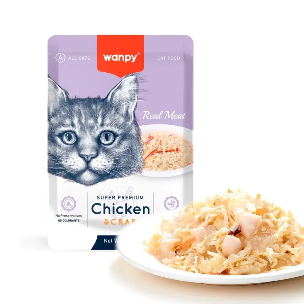 Wanpy Fillet in Jelly - Chicken & Crab for Cats
