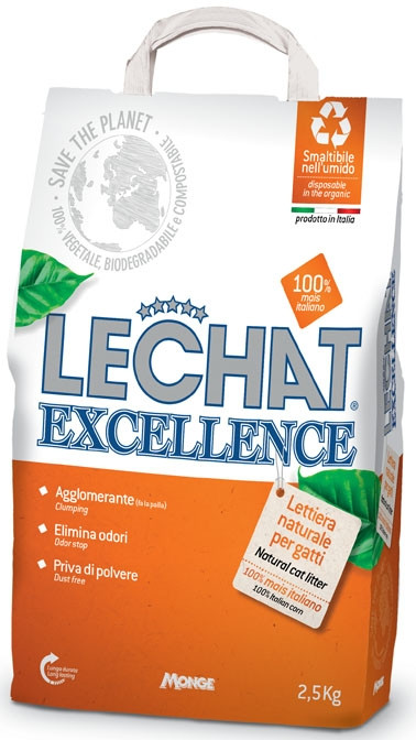 LeChat Excellence Natural Cat Litter 100% Italian Corn – 2.5 kg