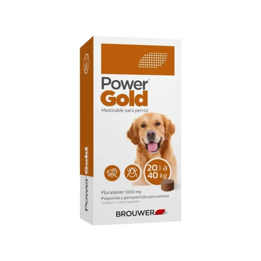 Power Gold 1000 mg – Fluralaner Chewable Tablet for Dogs (20.1–40 kg)