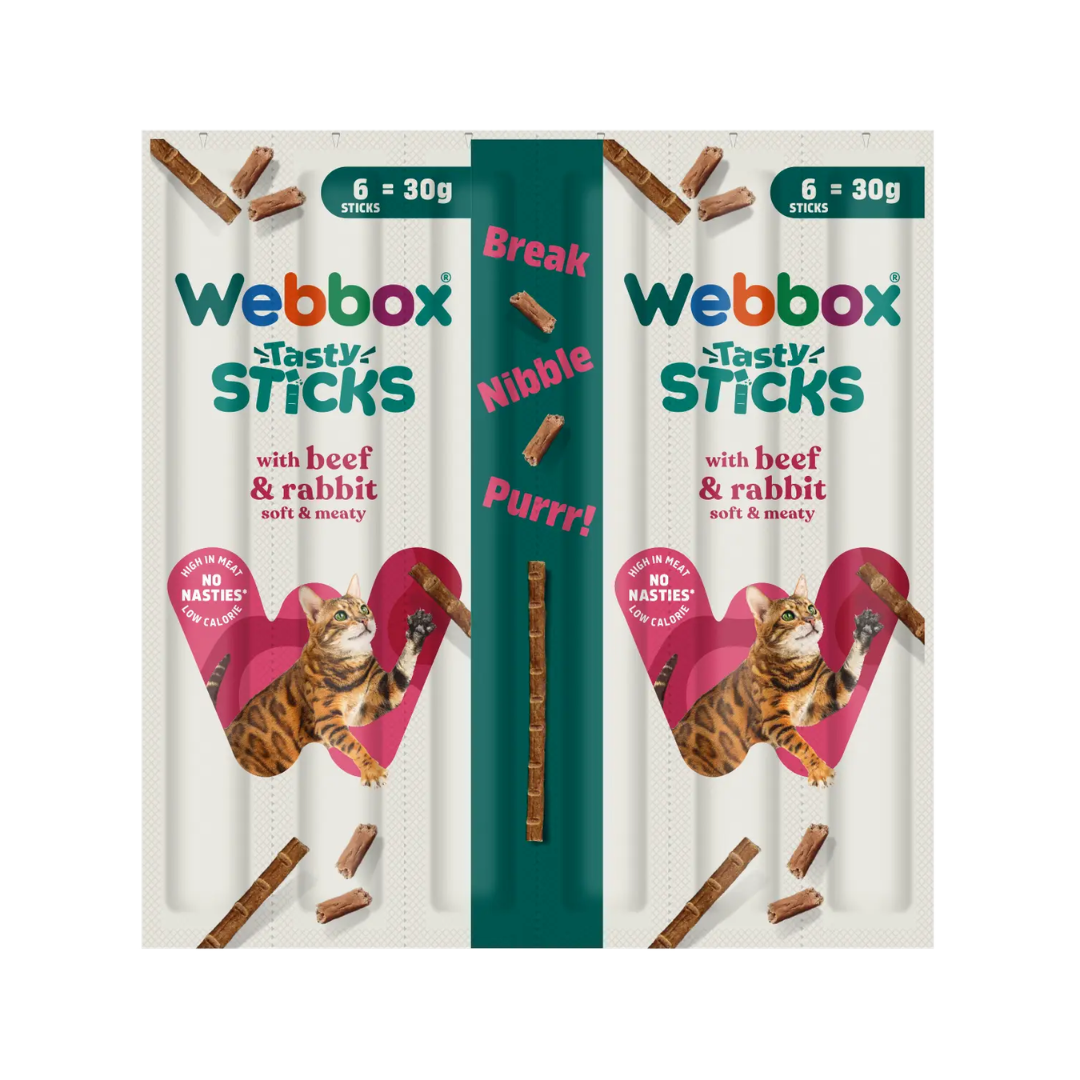 Webbox Tasty Sticks Beef & Rabbit Cat Treats 30g