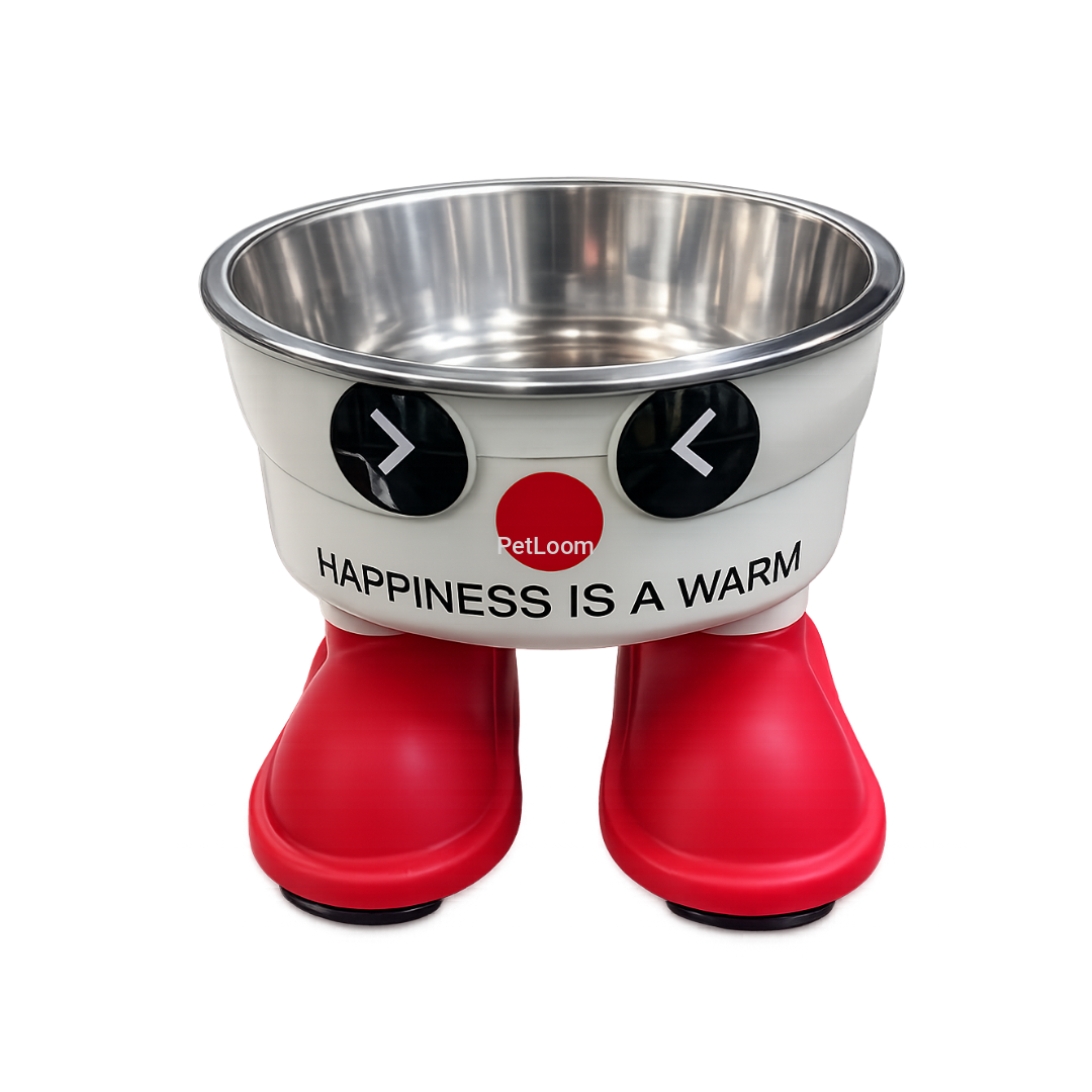 Elevated Single Pet Feeding Bowl with Stainless Steel Insert