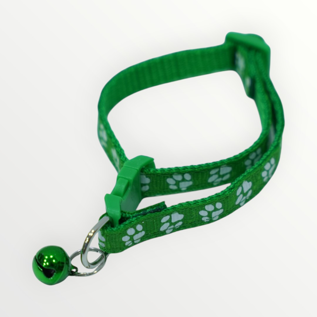 Dark Green Cat Collar with Bell