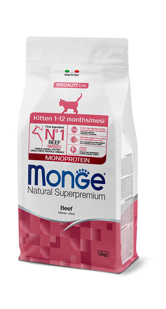 Monge Natural Superpremium Monoprotein Kitten – Beef 1.5kg