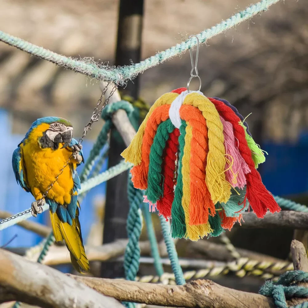 Colorful Hanging Rope Toy for Birds