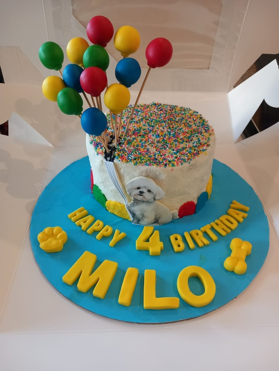 Banana & Peanut Butter Dog Birthday Cake