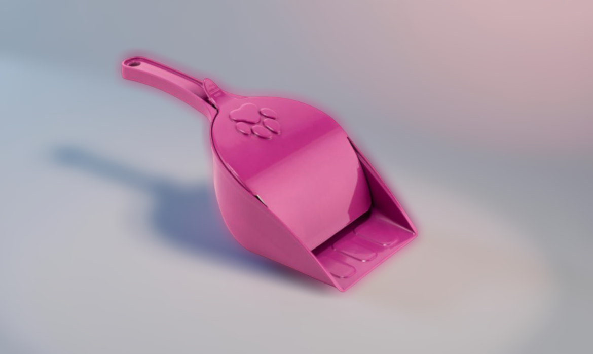 Cat Litter Scoop with Paw Print Design – Pink