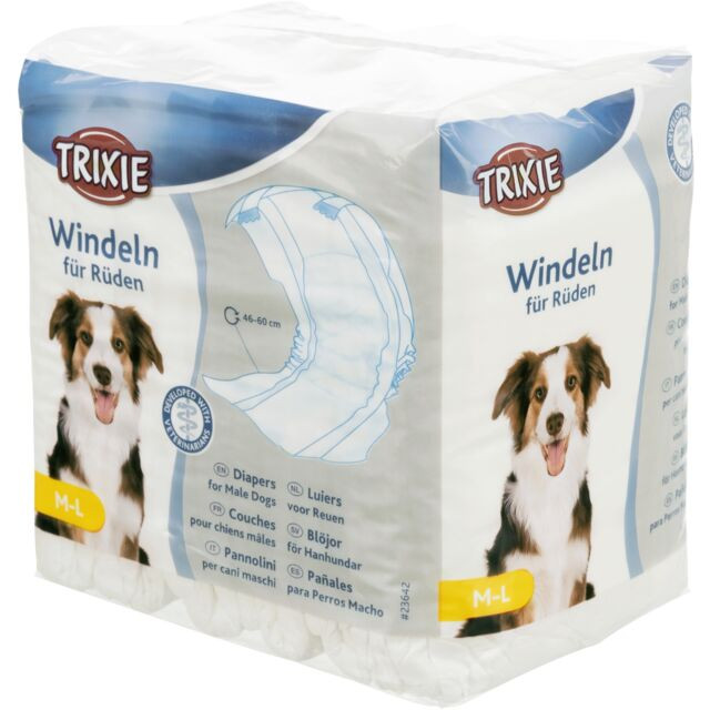 Trixie Diapers for Male Dogs – Size M–L (46–60 cm, 12 pcs)