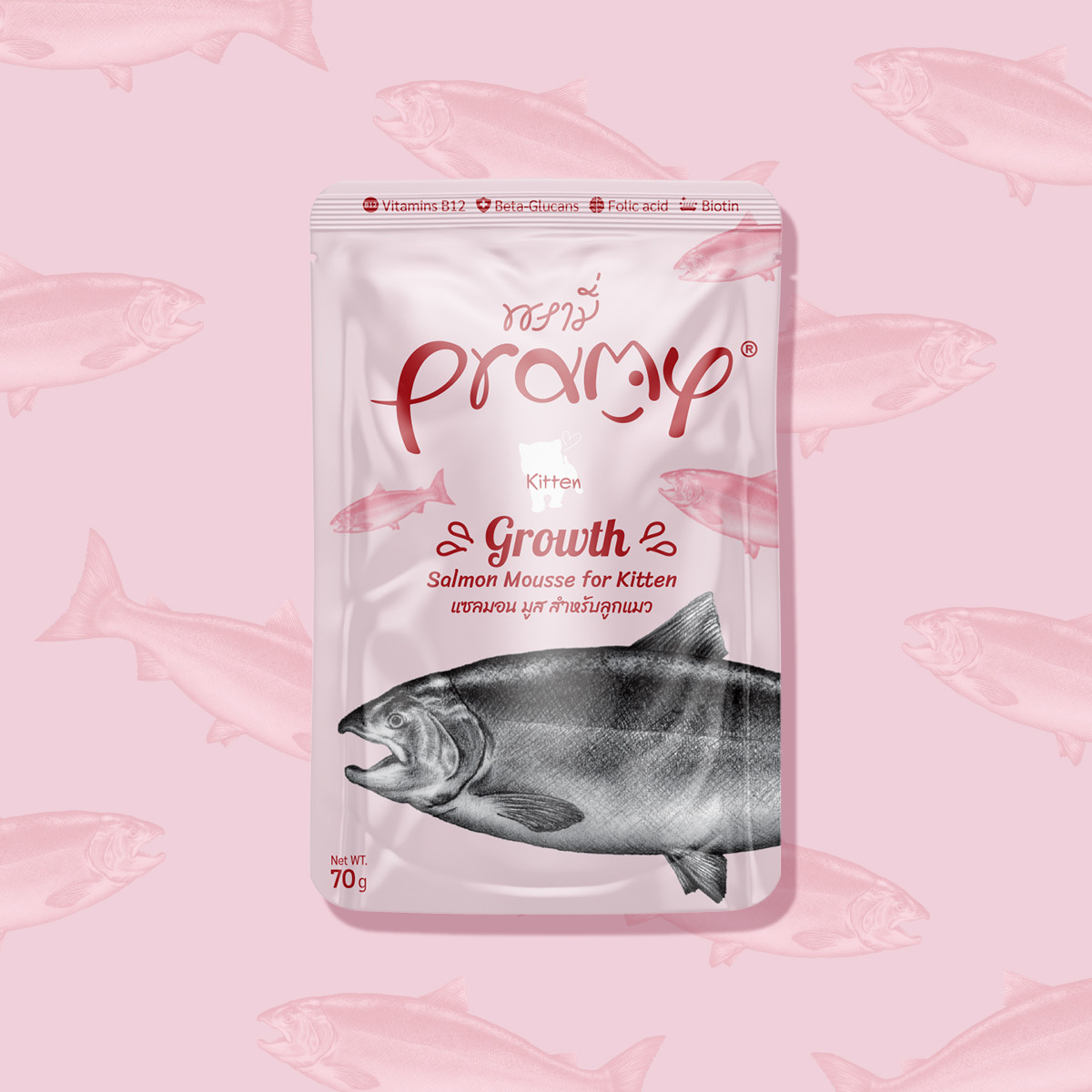 Pramy Growth Salmon Mousse for Kitten