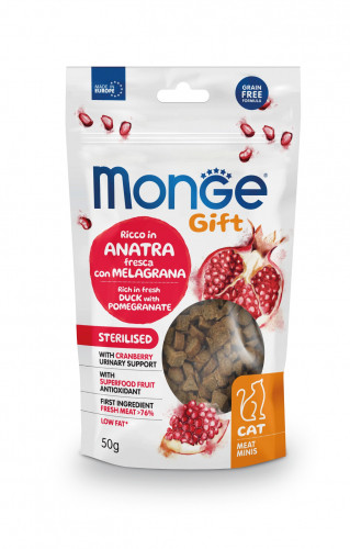Monge Gift Sterilised Adult Rich in Fresh Duck with Pomegranate Meat Minis (50g)