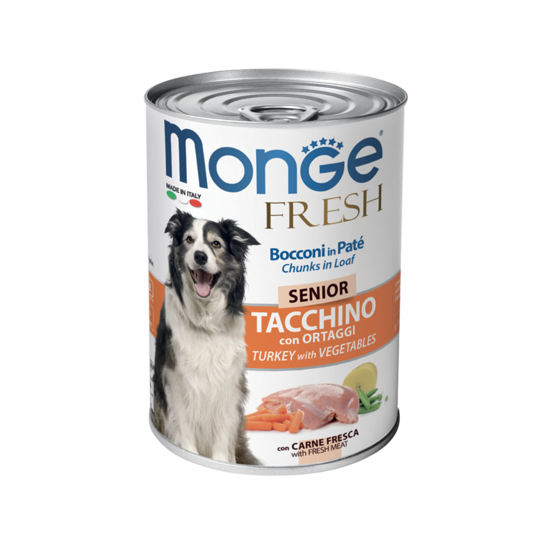 Monge Fresh Senior Dog Chunks in Loaf Turkey with Vegetables