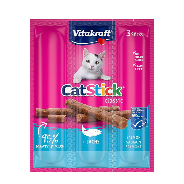 Vitakraft Cat Stick Classic – Salmon (3 Sticks)