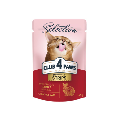 Club 4 Paws Premium Strips With Rabbit In Gravy For Adult Cats