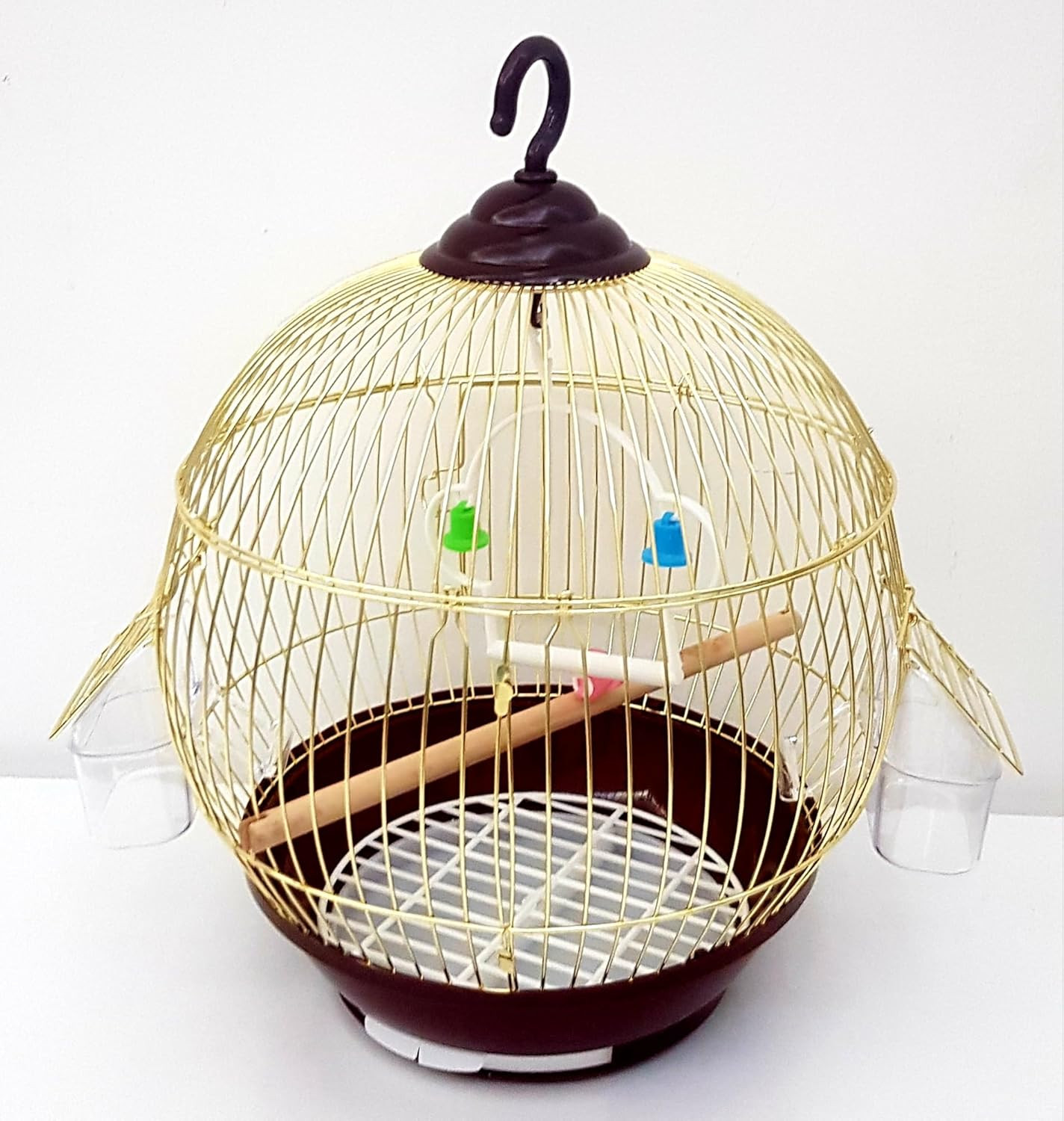 Round Bird Cage with Perch and Accessories
