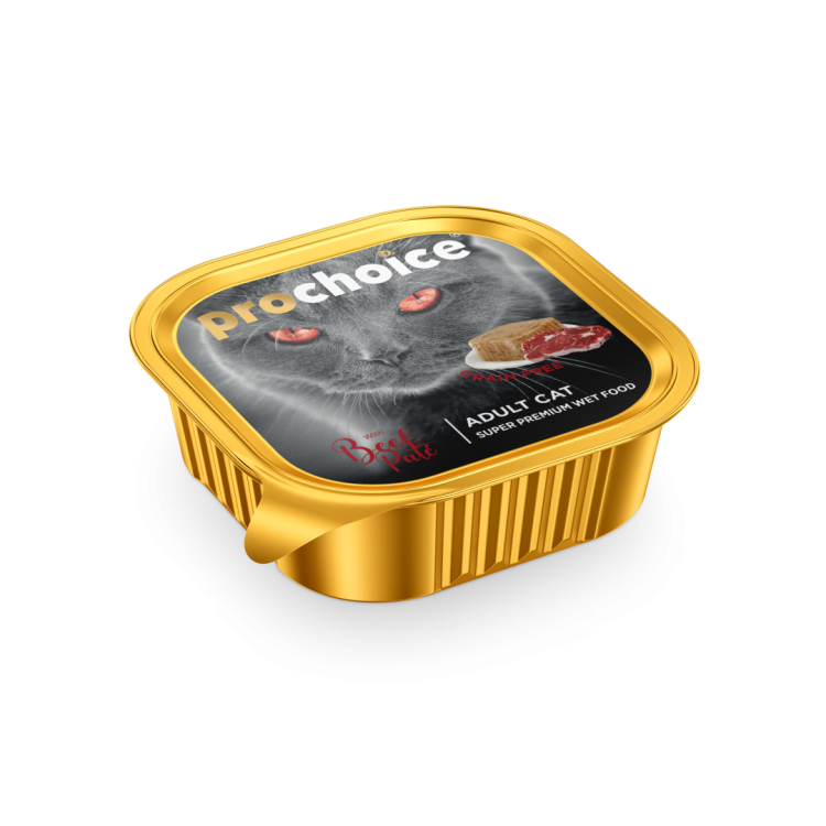 Prochoice Super Premium Wet Food – Beef Paté for Adult Cats