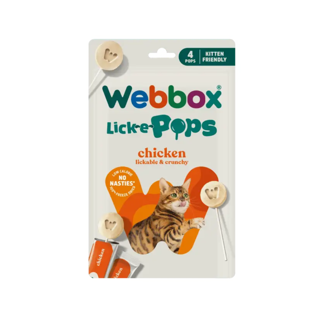 Webbox Lick-e-Pops Chicken – Lickable & Crunchy Cat Treats (4 Pack)