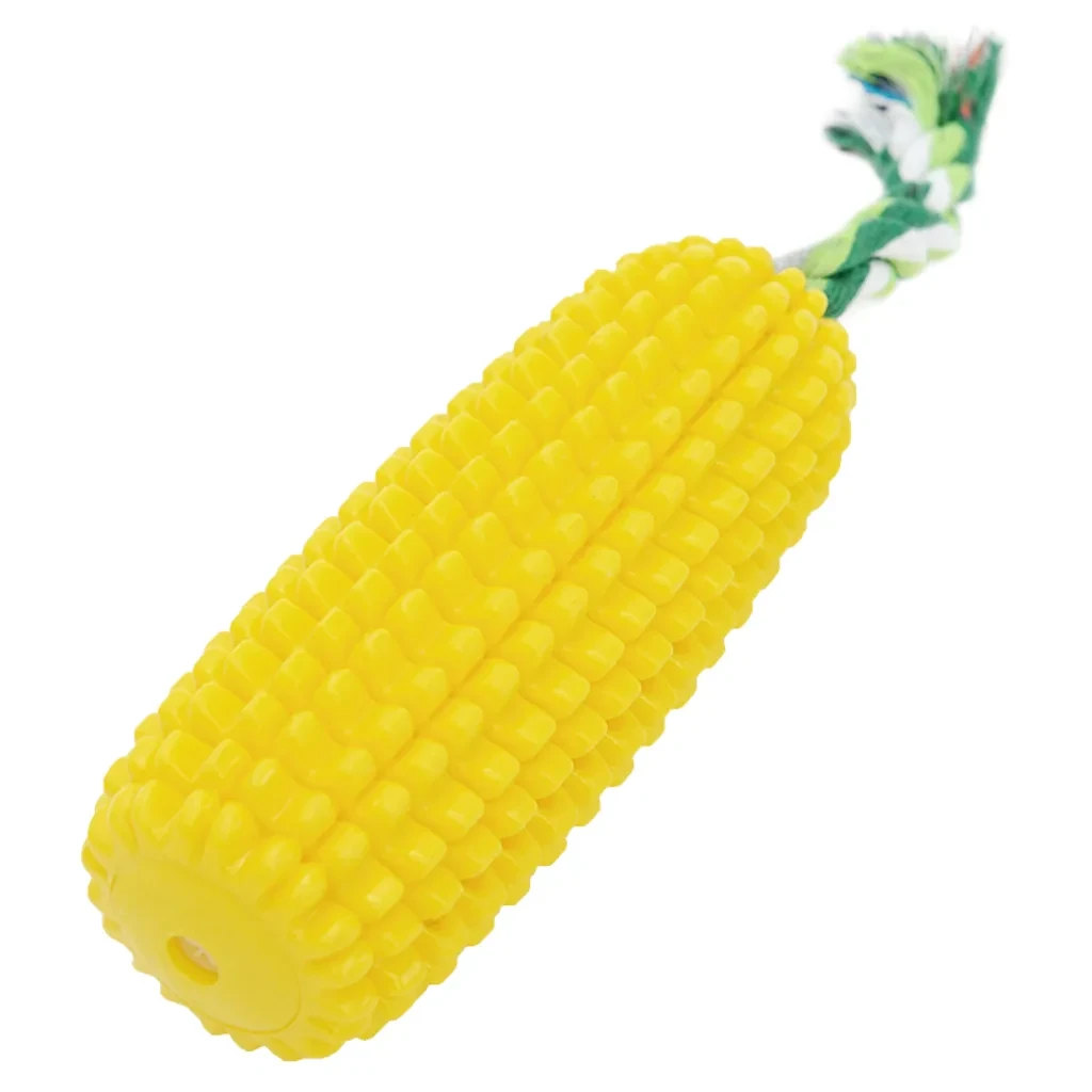 Corn-Shaped Dental Toy with Squeaker for Dogs
