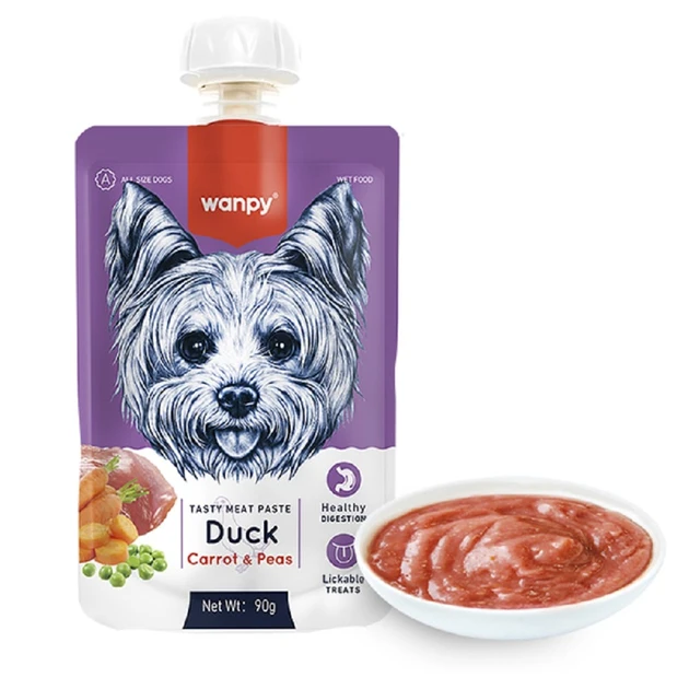 Wanpy Tasty Meat Paste Duck with Carrot & Pea for Dogs