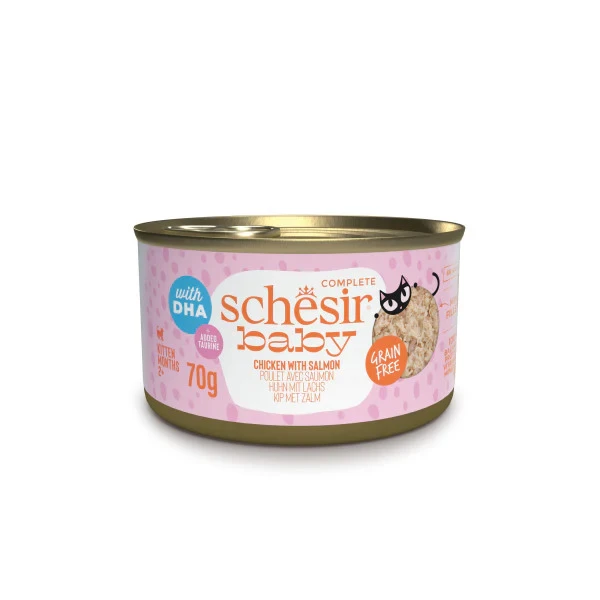 Schesir Baby – Chicken with Salmon in Broth – 70g Can