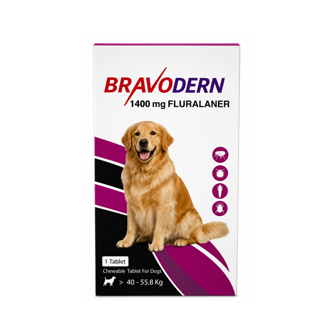 Bravodern 1400 mg Fluralaner – Chewable Tablet for Dogs (40–55.8 kg)