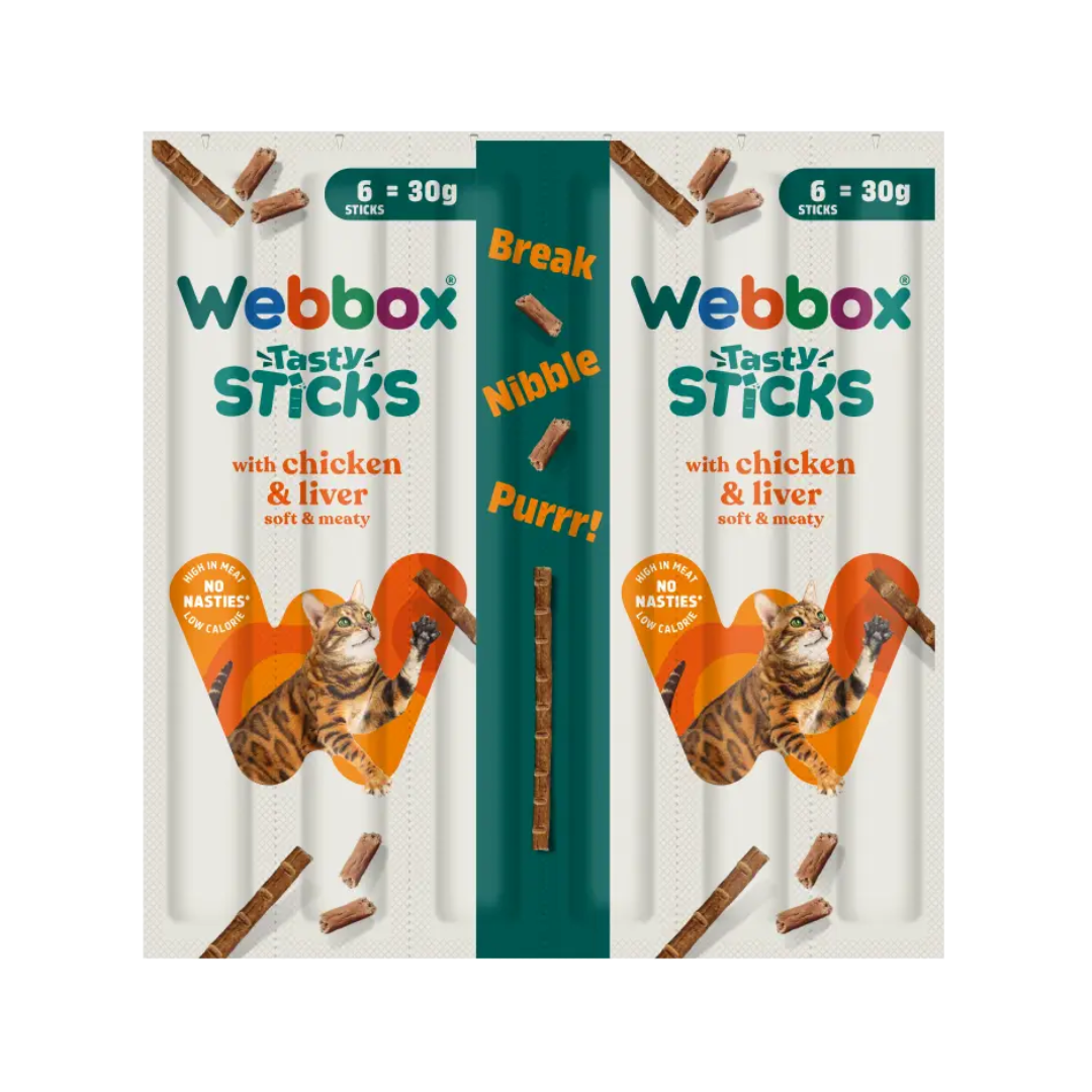 Webbox Tasty Sticks Chicken & Liver Cat Treats – 6 Sticks (30 g)