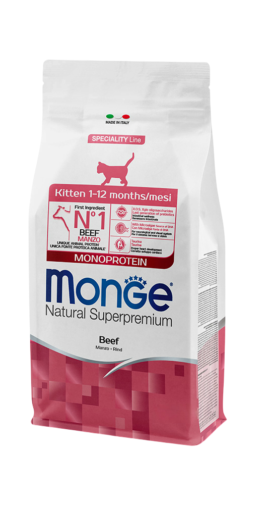 Monge Natural Superpremium Monoprotein Kitten – Beef 400gm