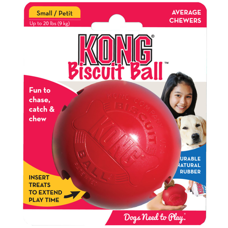 KONG Biscuit Ball - Durable Chew Toy for Small Dogs