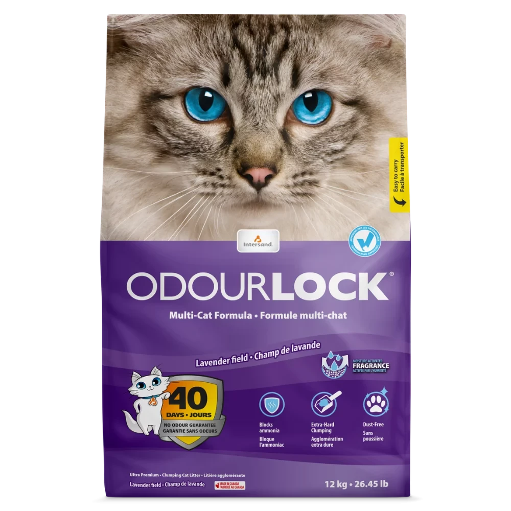 Intersand OdourLock Ultra-Premium Clumping Cat Litter – Lavender Field – 12 kg