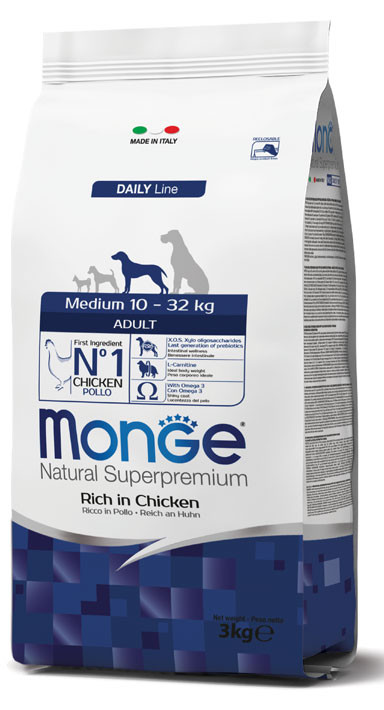 Monge Natural Superpremium Medium Adult – Rich in Chicken – 3 kg