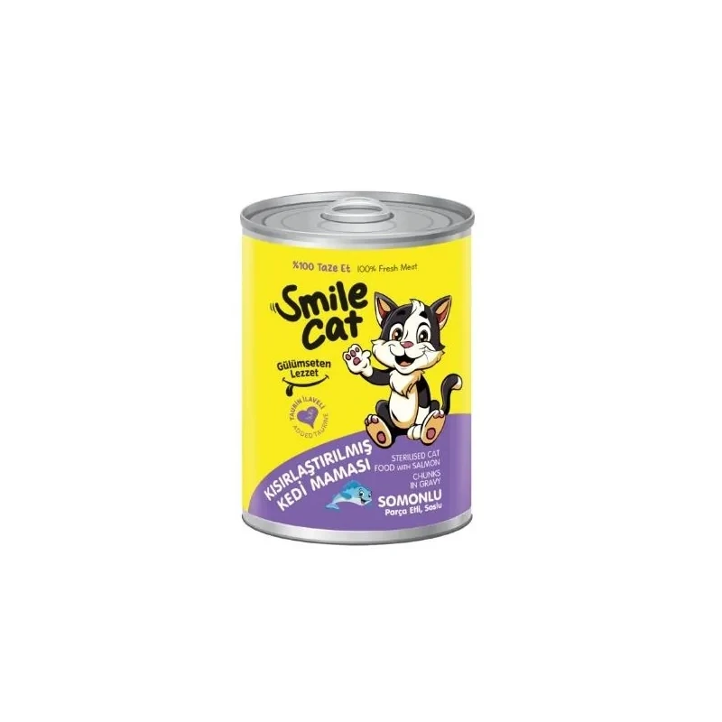 Smile Cat Sterilised Cat Food with Salmon Chunks in Gravy