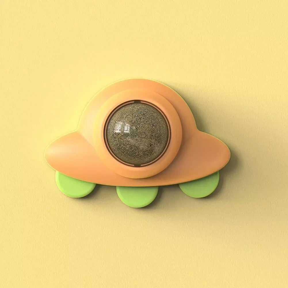 Wall-Mounted Catnip Ball Toy for Cats