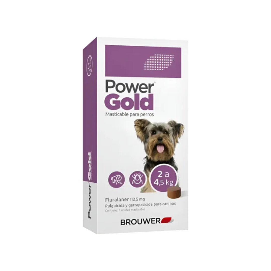 Power Gold 112.5 mg – Fluralaner Chewable Tablet for Dogs (2–4.5 kg)