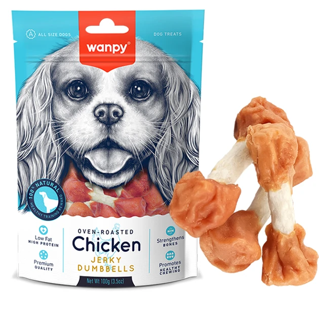 Wanpy Chicken Jerky Dumbbells 100gm
