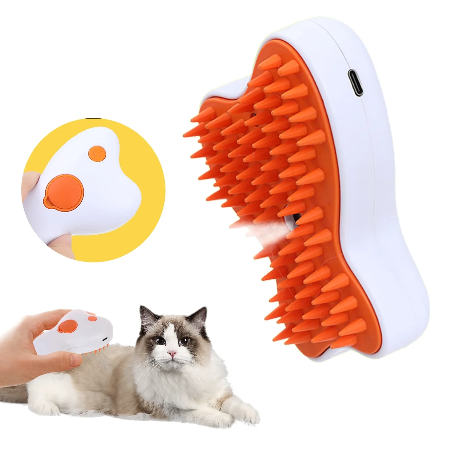Pet Spray Massage Brush – USB Rechargeable